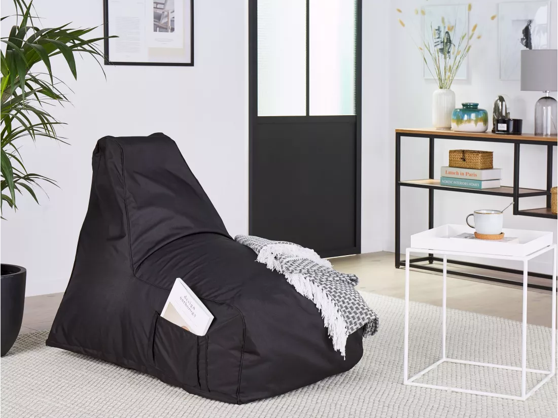 Pouf poire 200 L SIESTA 61 cm 100 cm Noir