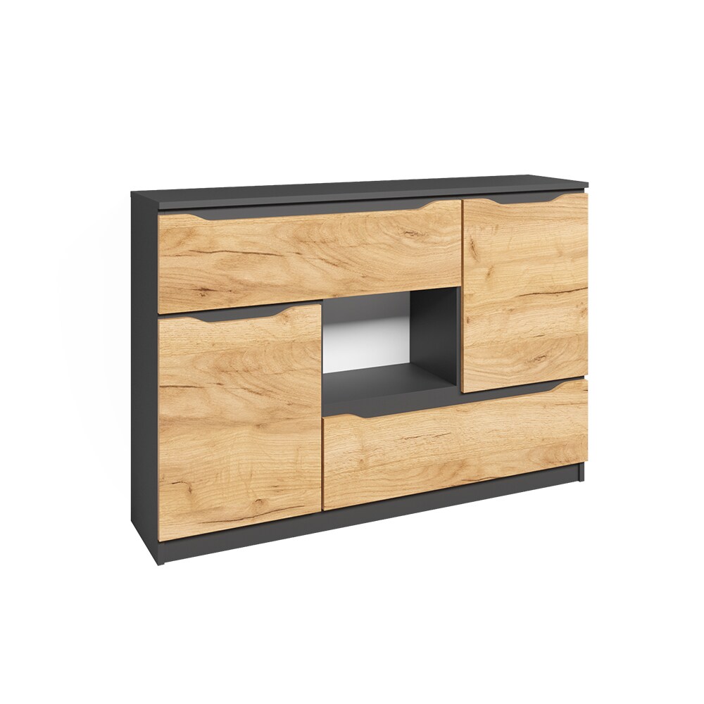 Vicco Sideboard Ruben 120 x 84 cm Anthrazit Eiche Kommode