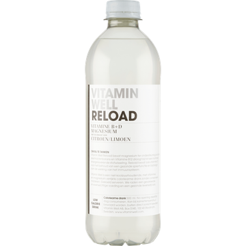 Vitamin Well Reload Vitamine B+D Magnesium met de Smaak van Citroen/Limoen 500 ml