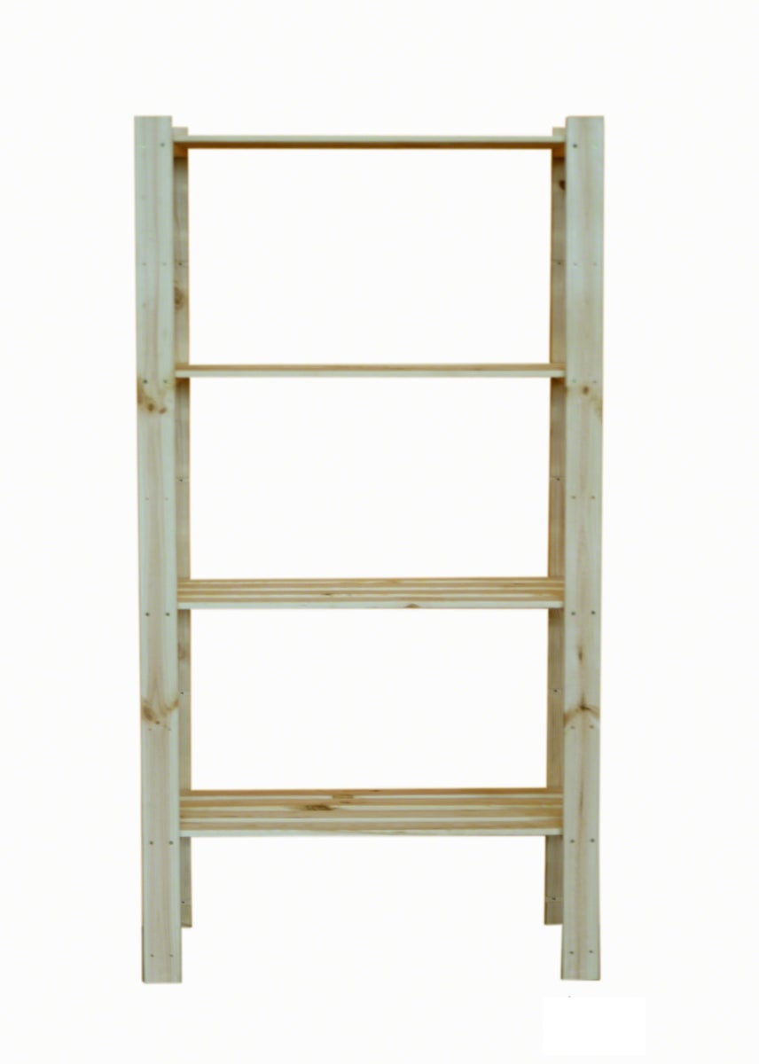 PROREGAL Pinepeak Houten Plank HxBxD 150 x 80 x 38 cm 4 Planken 1,2 cm Dik Dennenhout Natuurlijk