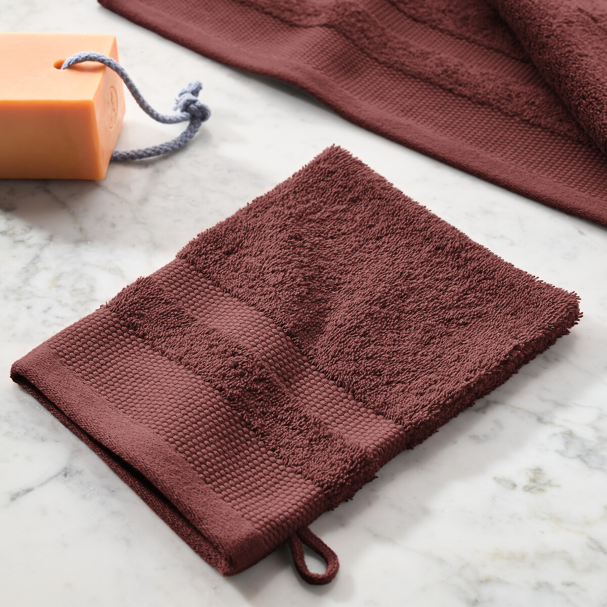 LA REDOUTE INTERIEURS<br>Conjunto de 4 panos de rosto em algodão penteado 600g/m2, Kheops