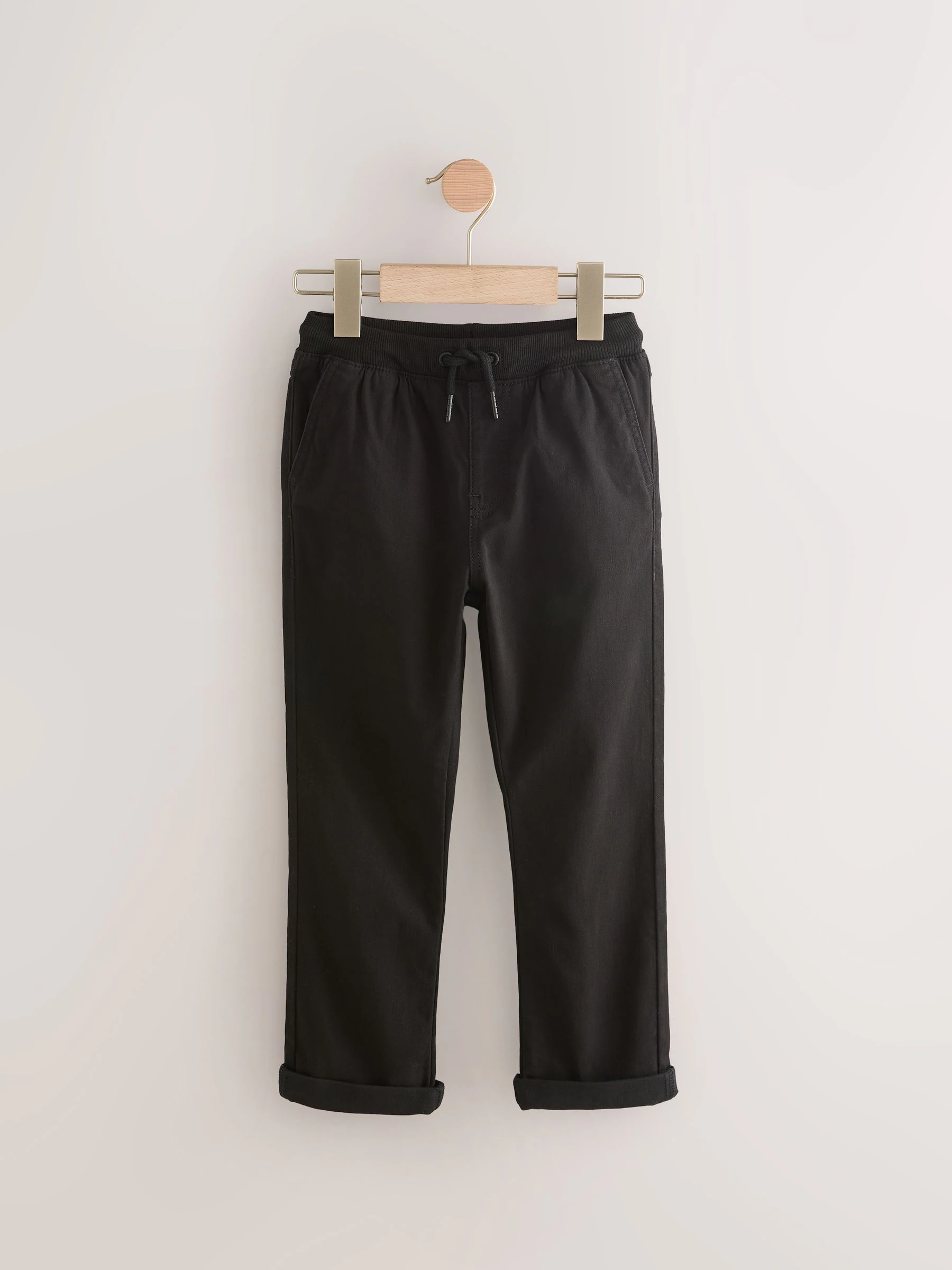 Zwart/marineblauw - Geribbelde taille broek met elastische taille verpakking van 2 (3 - 16 jr)