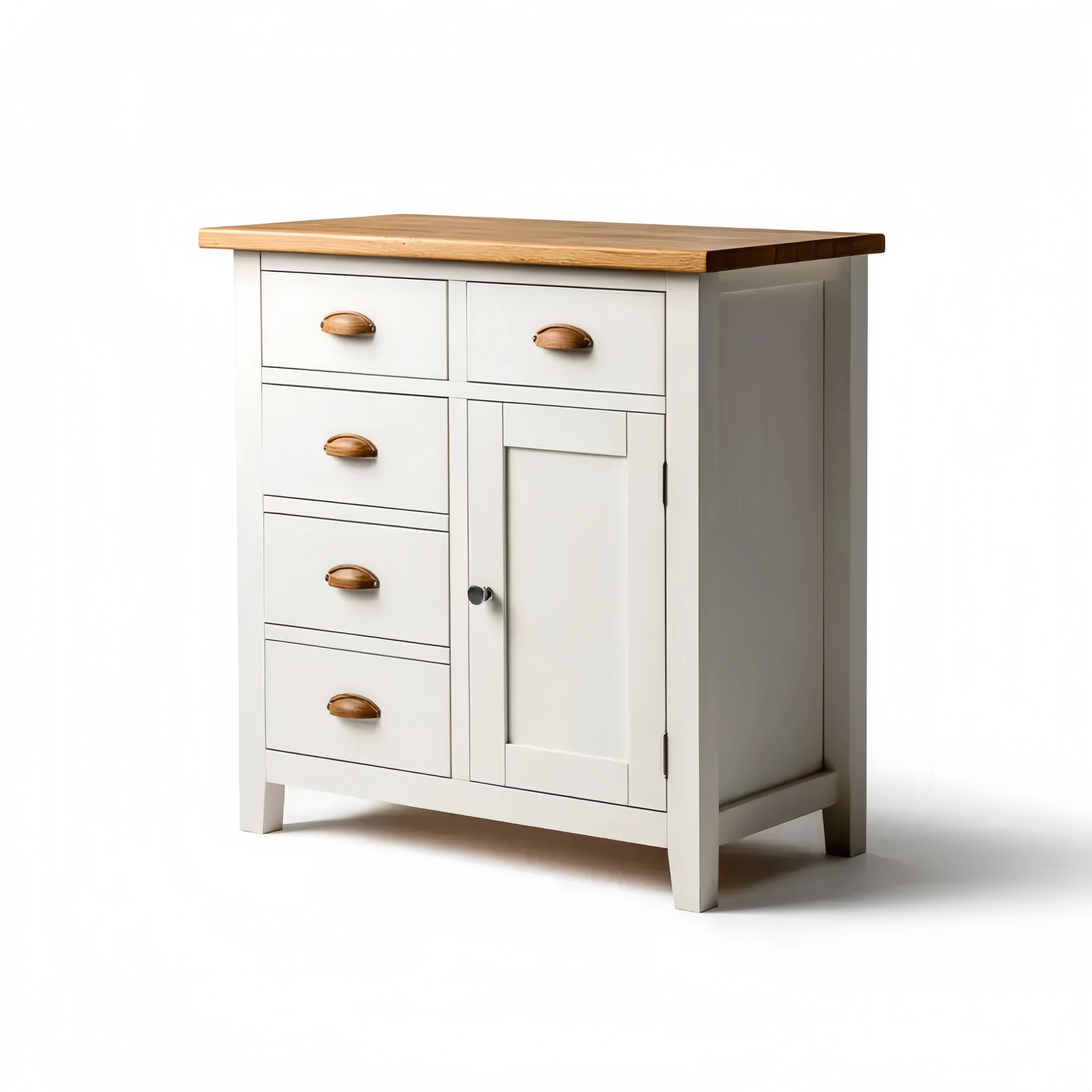 Aufbewahrungsschrank Holz 90x40x80 cm – Weiß – Klassisches Design