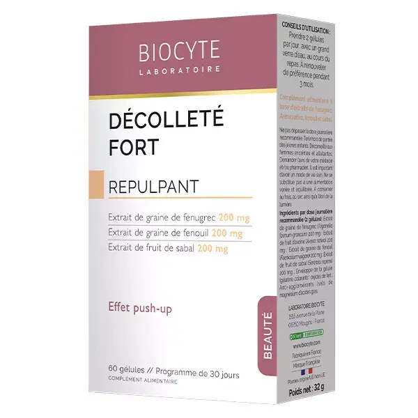 Biocyte Décolleté Fort Repulpant Fénugrec, Fenouil, Sabal 60 gélules
