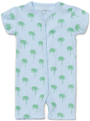 Tiny Treasure Summer Jumpsuit 2-Pack, Blue/Palm