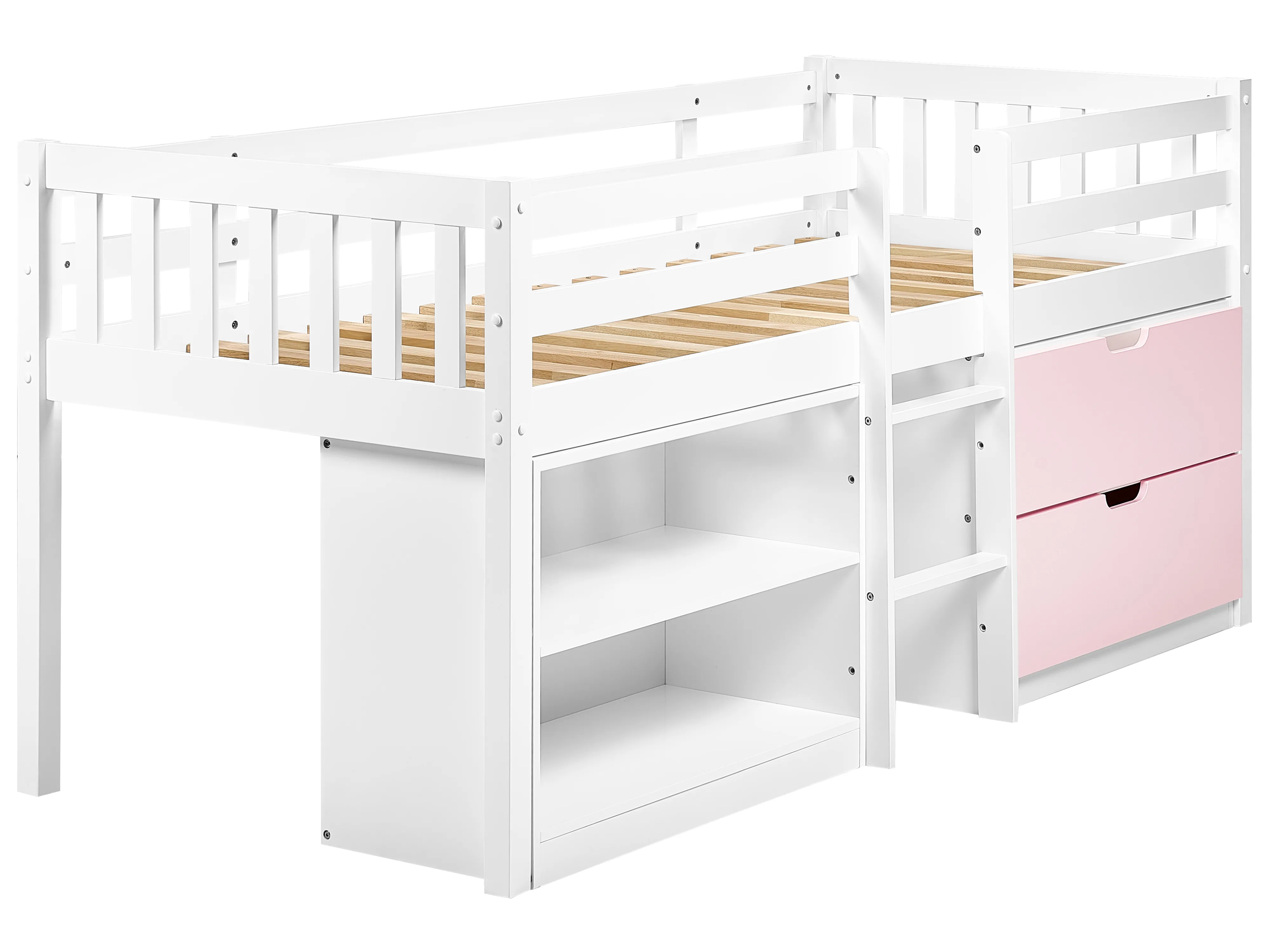 Verhoogd bed Hout SUSVILLE 90 x 200 cm Roze