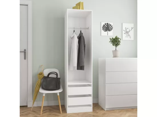 Garde-robe avec tiroirs Blanc 50x50x200