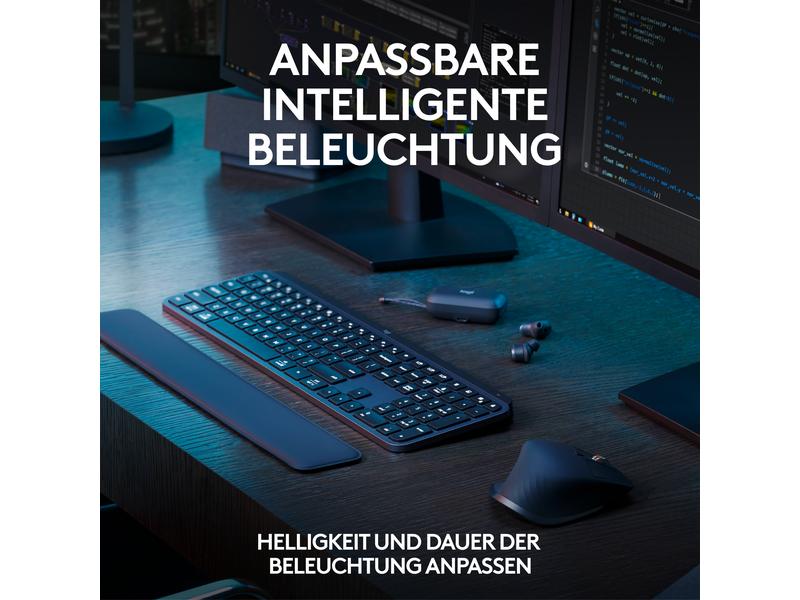 Logitech Tastatur-Maus-Set MX Keys S Combo Komfortables Tastatur- und Maus-Set mit Multi-Device Kopplung und intelligenter Tastaturbeleuchtung