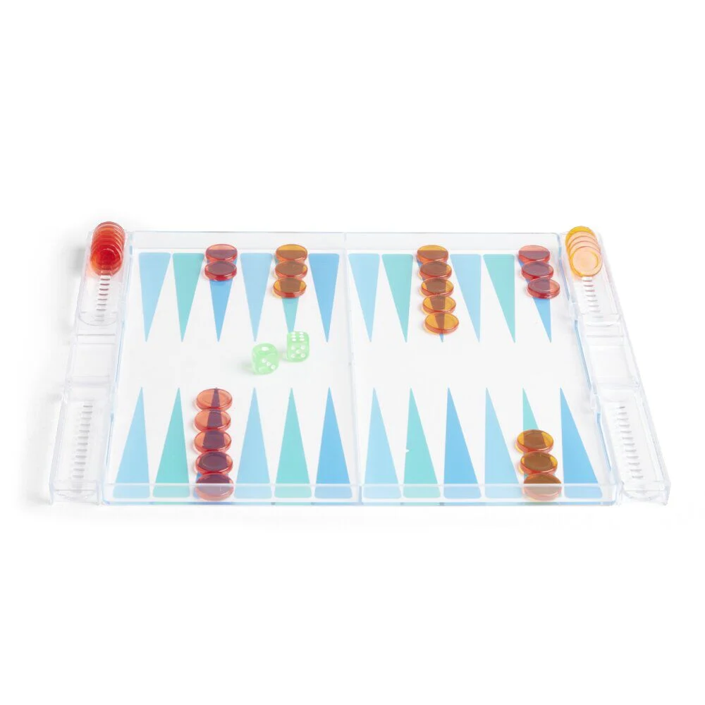 Jeu de backgammon transparent 24,8x30cm