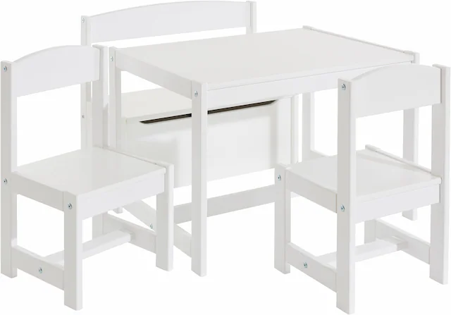 Hoppekids Kindersitzgruppe »MATHILDE« Set, 4 Stk. tlg. mit 2 Stühlen, Tisch & Bank mit Stauraum