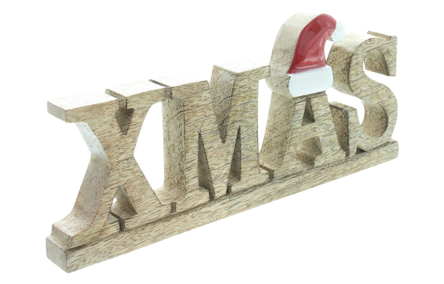 FRANK FLECHTWAREN | XMAS-letters met puntmuts, 27,5 x 2,5 x 12 cm, MANGOHOUT