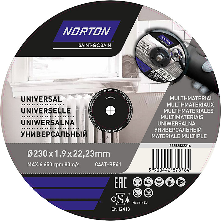 Disque de coupe multi Norton 230x1,6x22,2 mm