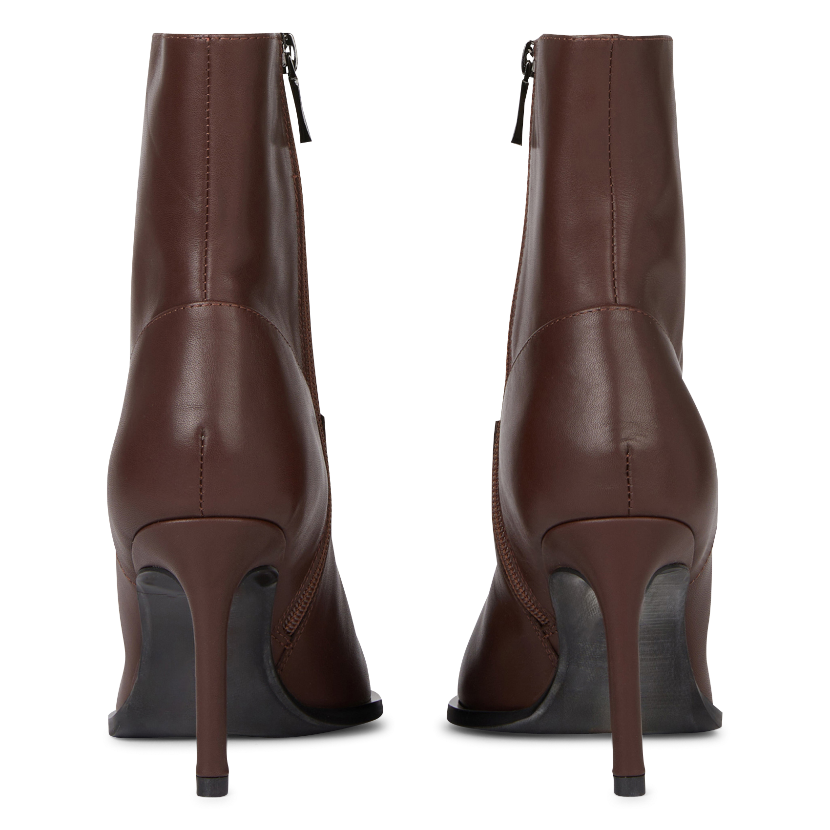 GEORGIA - Bottines à talon en cuir | Marron
