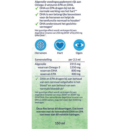 Arctic Blue Omega 3 Pure Algenolie Epa & Dha (150 ml)