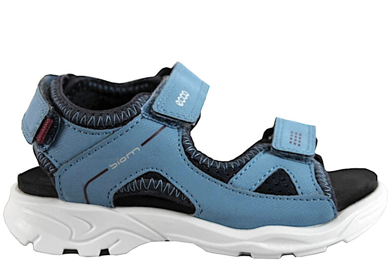 ECCO BIOM RAFT SANDAL I BLÅT TEKSTIL
