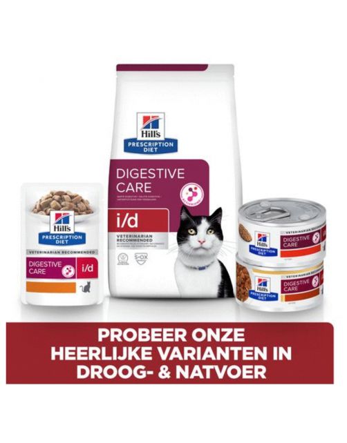 Hill's Prescription Diet I\/D Digestive Care Maaltijdzakjes - Kattenvoer - Kip 12x85 g