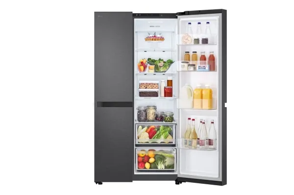 LG GSBC40EPPE - Køleskab/fryser - side-by-side - bredde: 91.3 cm - dybde: 73.5 cm - højde: 179 cm - 664 liter - Klasse E - sort