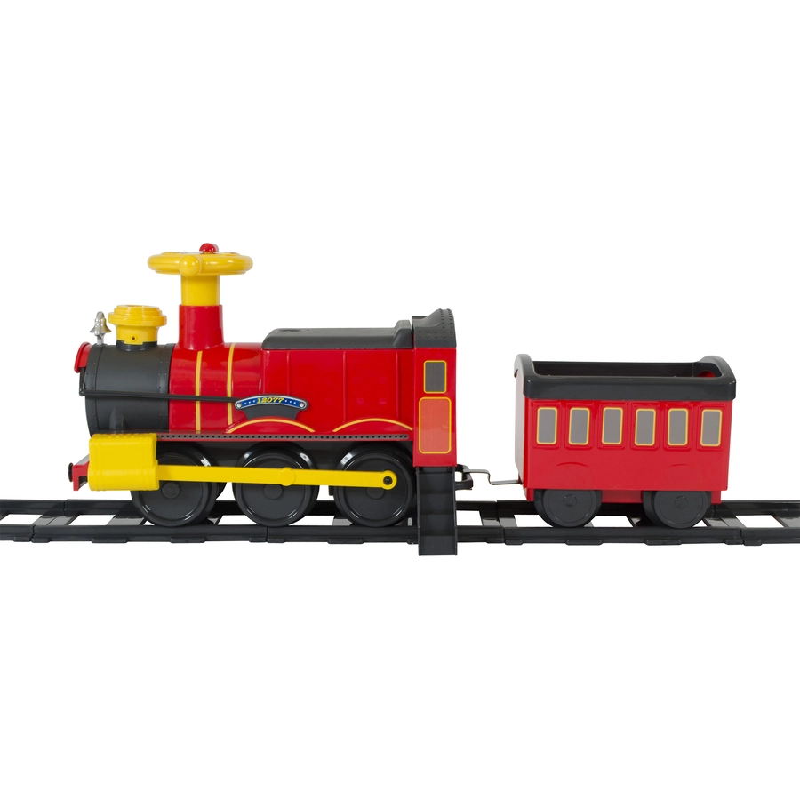 ROLLPLAY Steam Train Kinderfahrzeug mit Batterie  Eisenbahn Set, Zug & Schienen Rot Rot