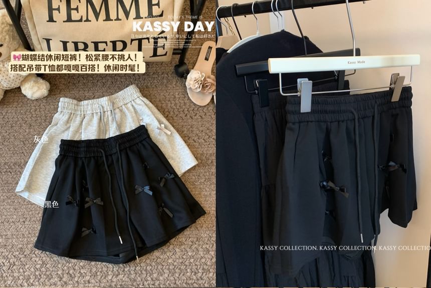Closette - Zweetshorts met trekkoord in de taille en strik