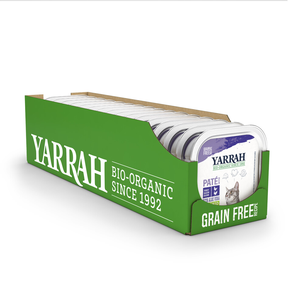 16x Yarrah Bio Kattenvoer Paté Kip & Kalkoen100 gr