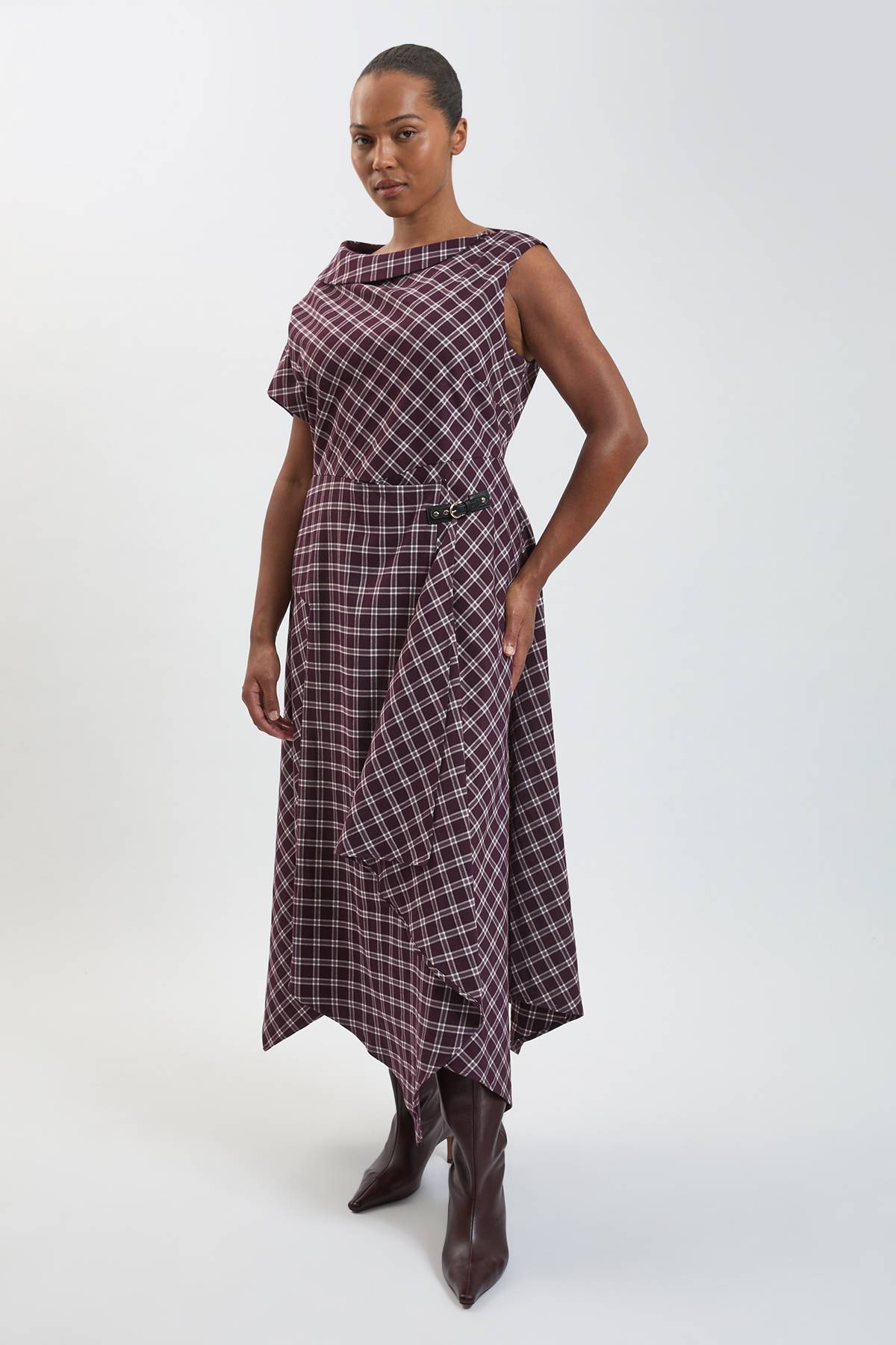 KarenMillen Robe Ajustée À Carreaux Grande Taille