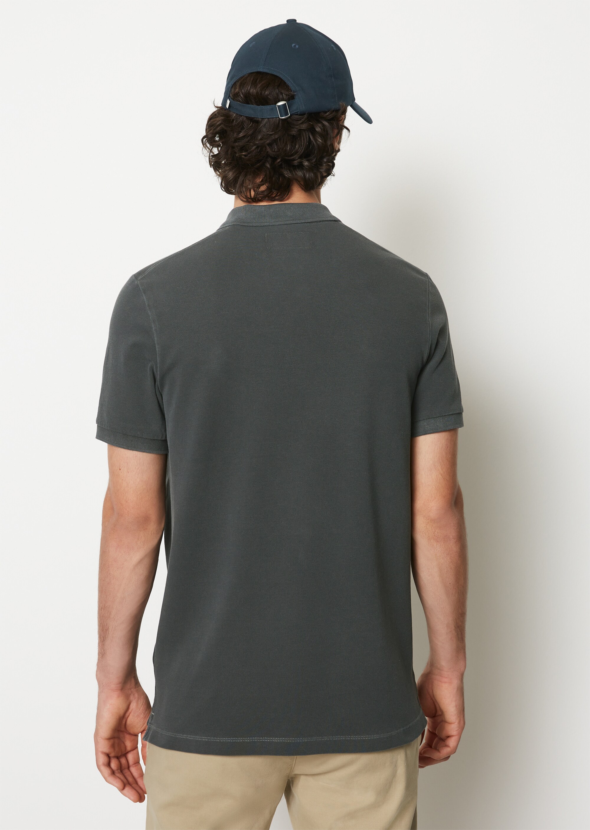 Kurzarm-Poloshirt Piqué shaped aus Organic Cotton-Stretch