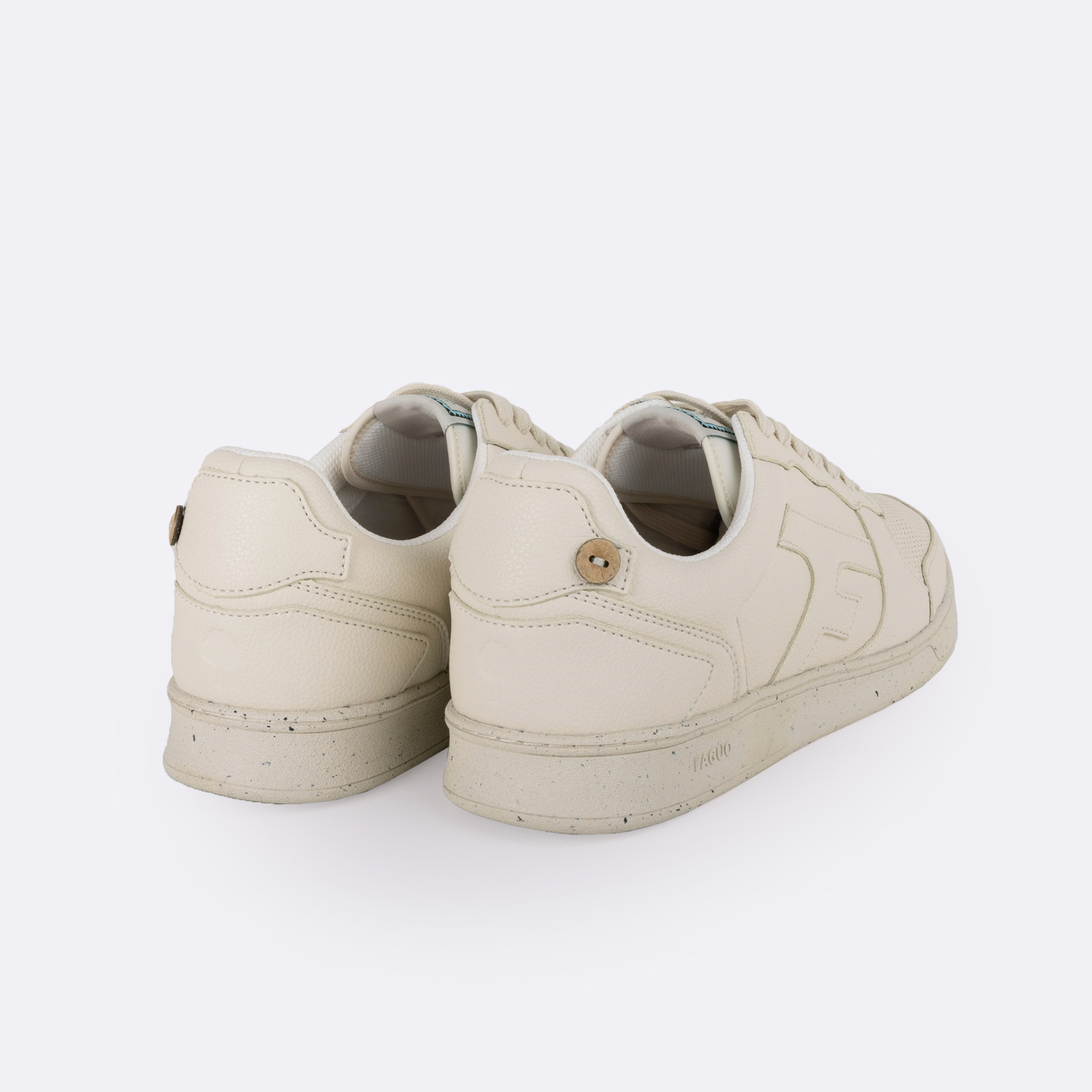 Baskets écrues cuir et polyester recyclé - modèle hazel