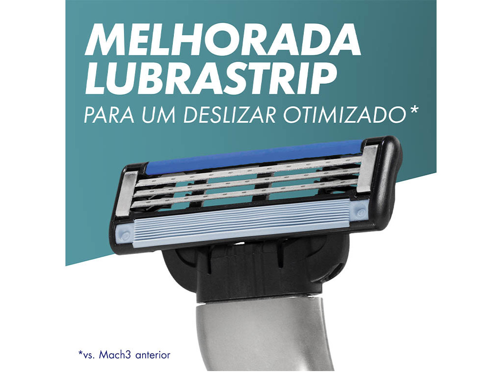 MÁQUINA DE BARBEAR COM 1 RECARGA DE LÂMINAS MACH3 GILLETTE