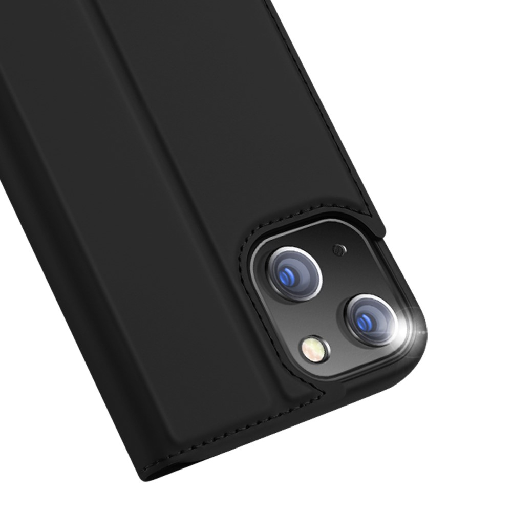 iPhone 13 Flip Wallet Cover Leder Tasche - Schwarz