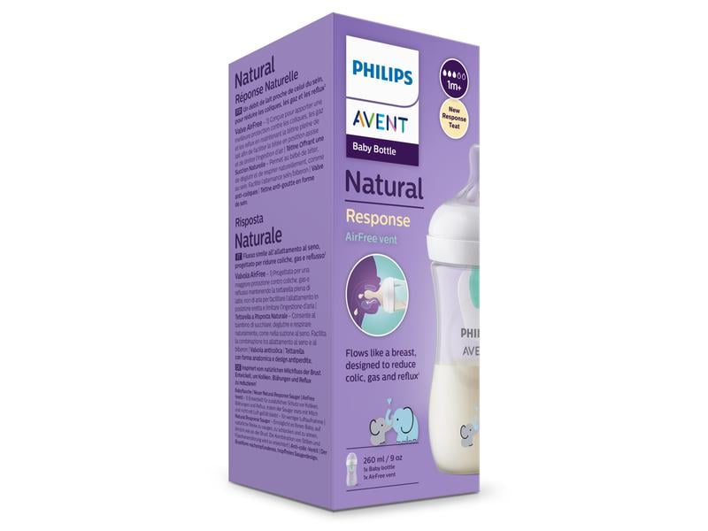 PHILIPS AVENT Trinkflasche Natural Response Elefanten 260 m Babyflasche mit Airfree Ventil