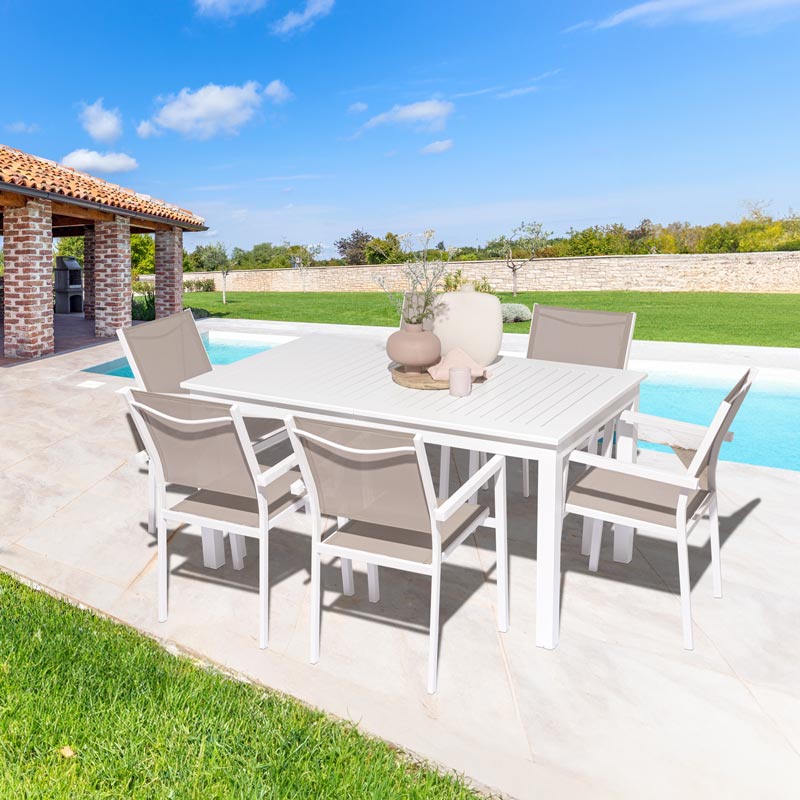 Table blanche extensible 'Maia'