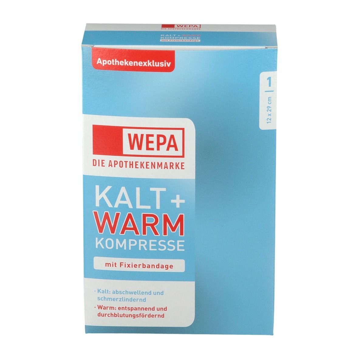 Kalt-Warm Kompresse 12 x 29cm mit Fixierband