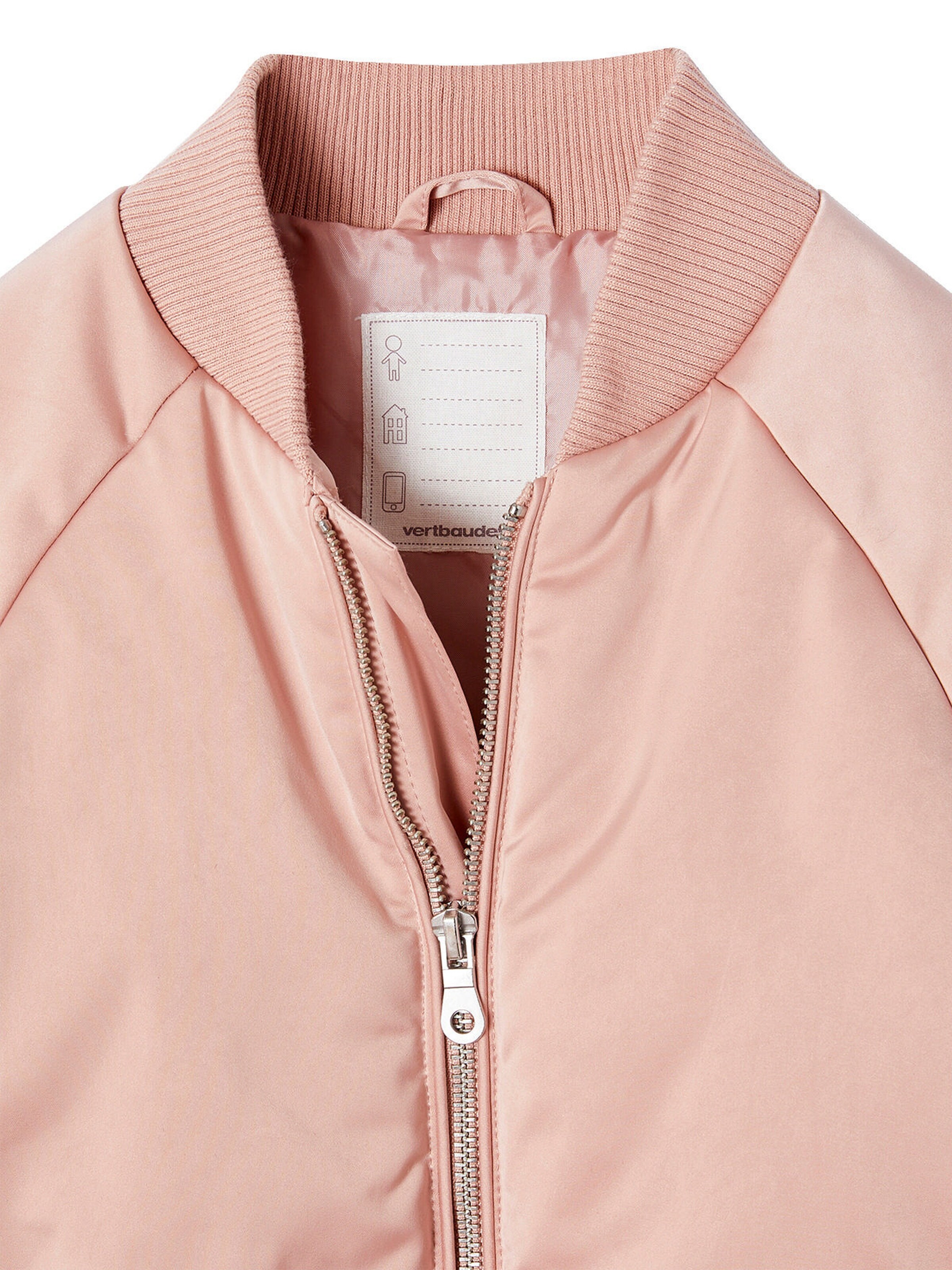 Vertbaudet Glänzende Mädchen Bomberjacke mit Recycling-Polyester pudrig rosa