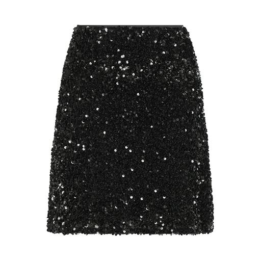 Neo Noir Miva Velvet Sequins Nederdel, Black, 38