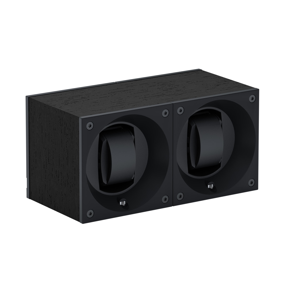 SwissKubik Masterbox Wenge-Holz Schwarz - 2 Uhren