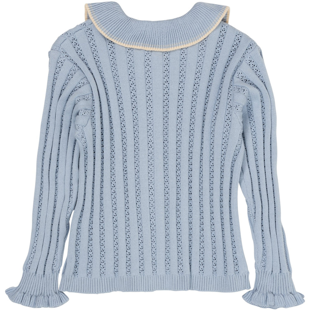 Køb COPENHAGEN COLORS Dusty Blue strikket pointelle cardigan