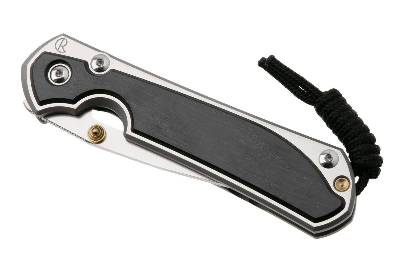 Chris Reeve Large Sebenza 31 L31-1620, Satin CPM MagnaCut, Polished Titanium, Bog Oak Inlay zakmes