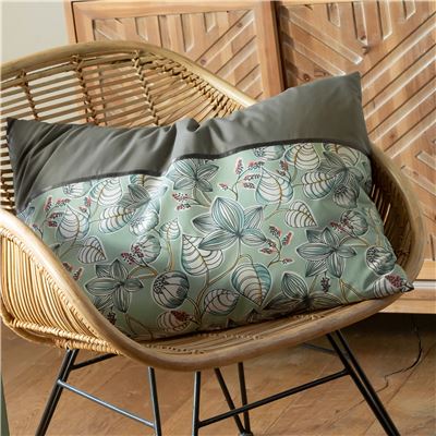 Linge de lit percale motif feuilles - BECQUET CRÉATION