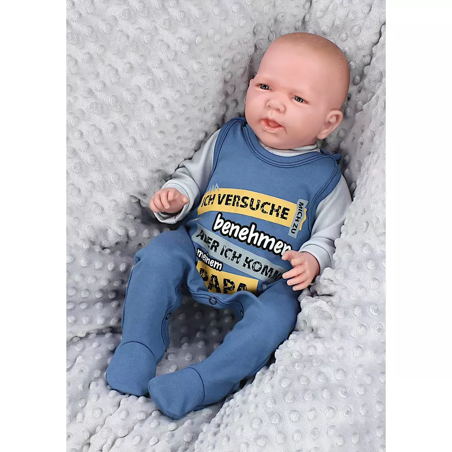TupTam Unisex Baby Strampler mit Spruch blau