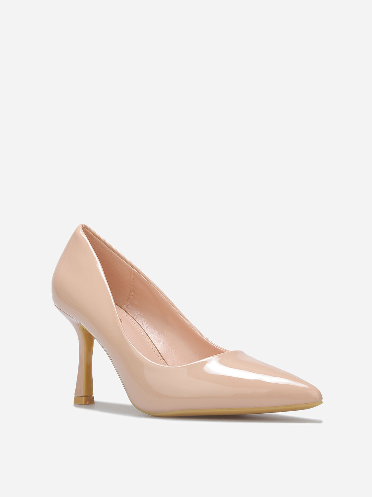 Escarpins pointus à talon bobine- Beige