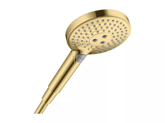 Pommeau de douche HANSGROHE Raindance Select S EcoSmart 120 3 jets aspect doré poli