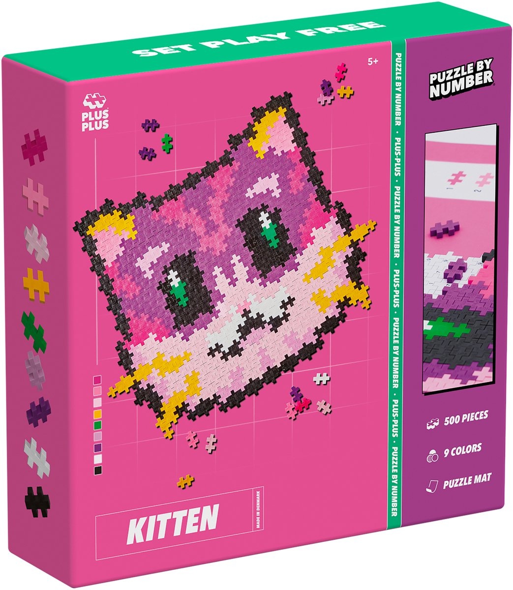 Plus Plus Plus Plus - Puzzle By Number Kat 500 stukjes