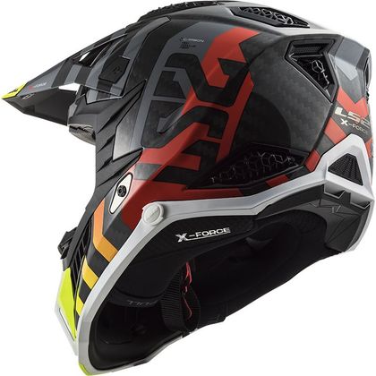 Casque cross LS2 MX703 C - X-FORCE - BARRIER - H-V YELLOW RED 2023 - Noir / Rouge