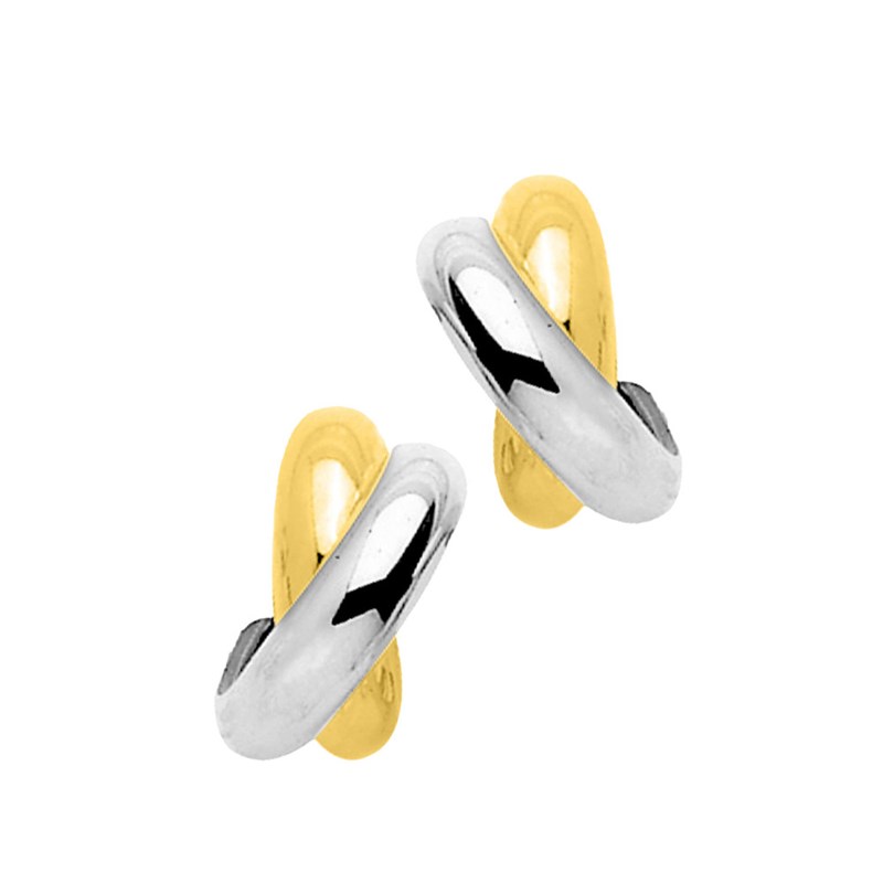 Créoles bicolores Femme - Or 18 Carats - Diamant