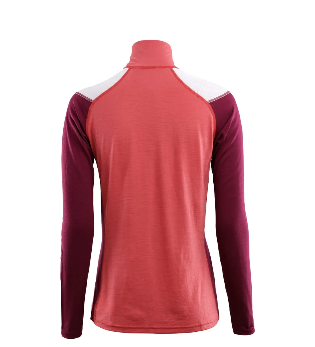 Aclima Women's LightWool Reinforced Mockneck Baked Apple/Zinfandel/Nature