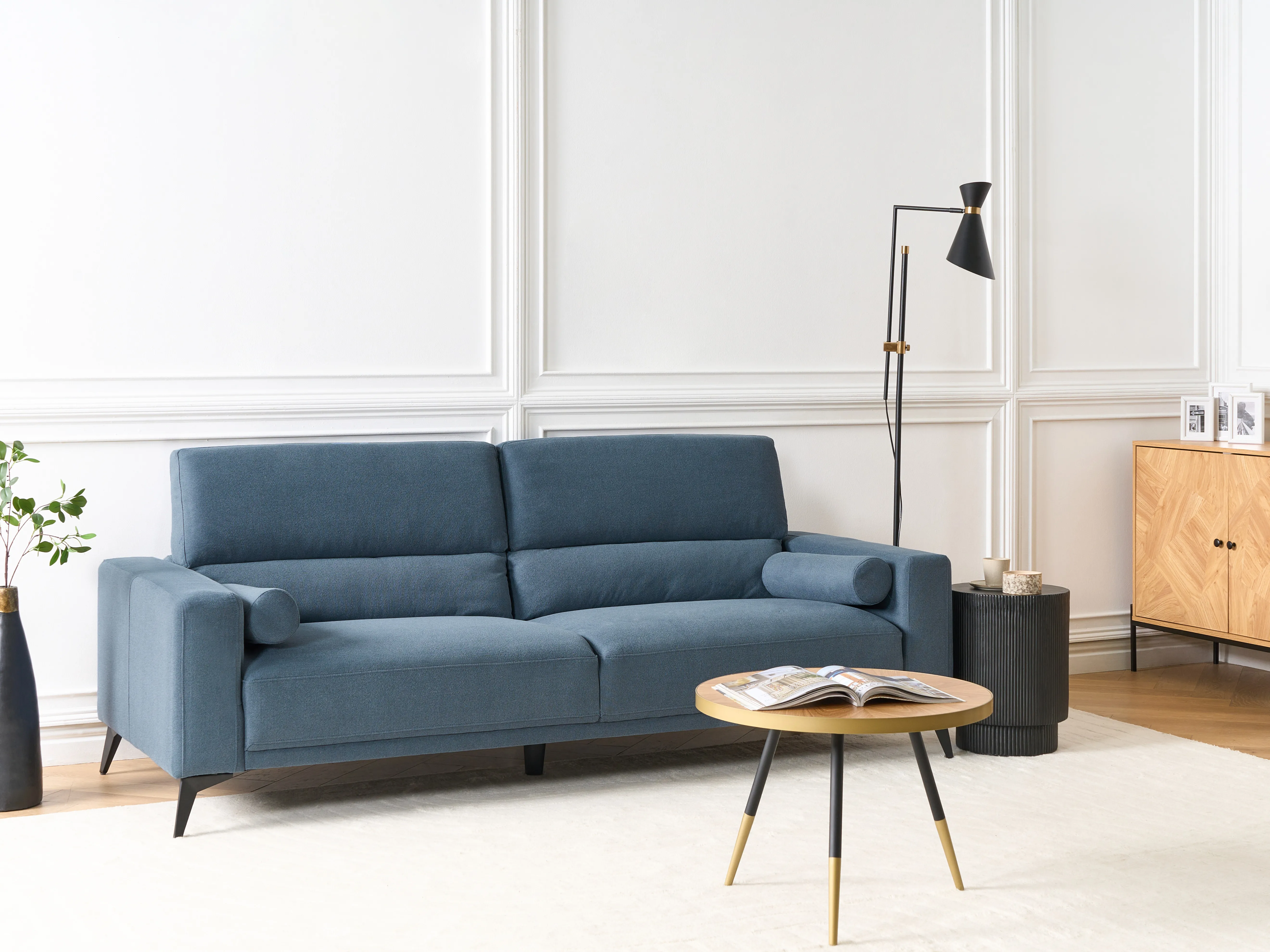 Bank 3-zits ANGE Stof Blauw