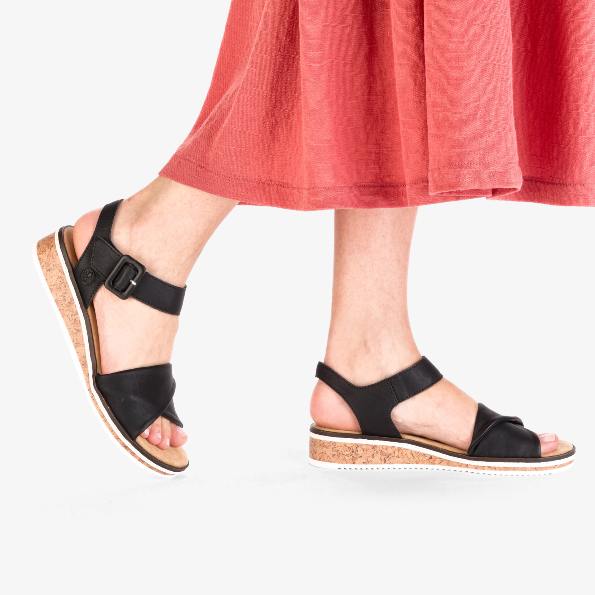 rieker Damen Keilsandalen schwarz