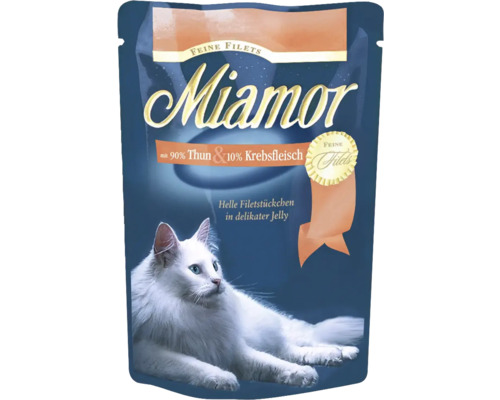 Miamor natvoer voor katten, fijne filets van tonijn en krabvlees, 100 g