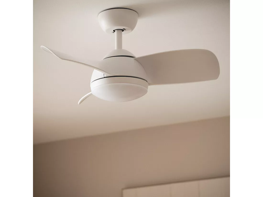 Ventilateur de Plafond Silencieux Poros 35W 76cm Motor DC Blanc Télécommande Avec lumière Non Blanc