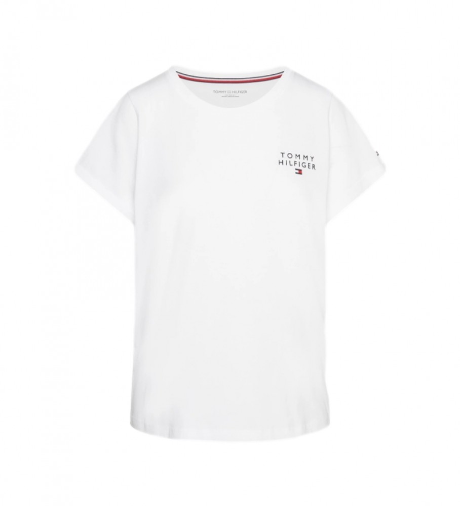 Camiseta branca Tommy Hilfiger com barra dobrada